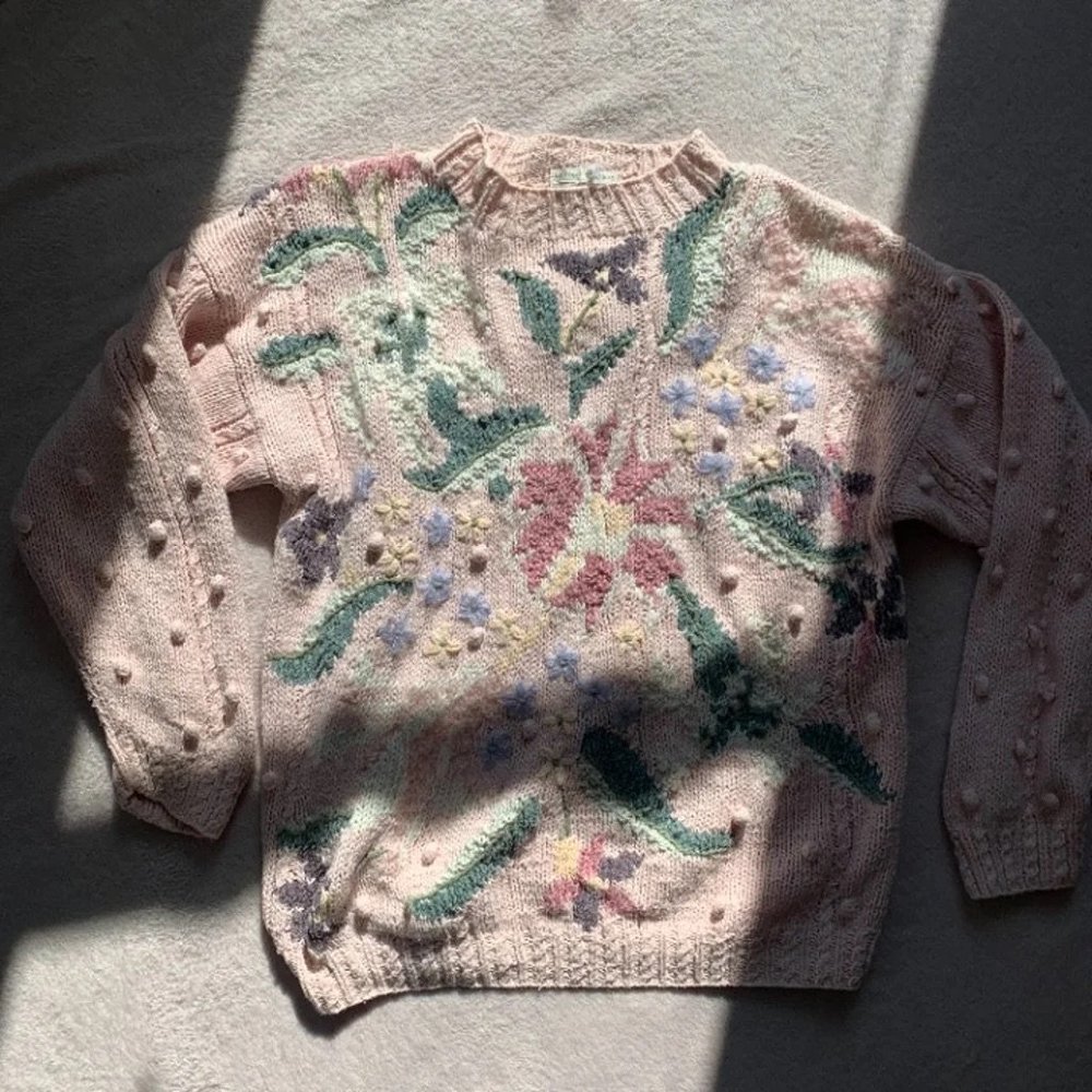 vintage knit sweater L